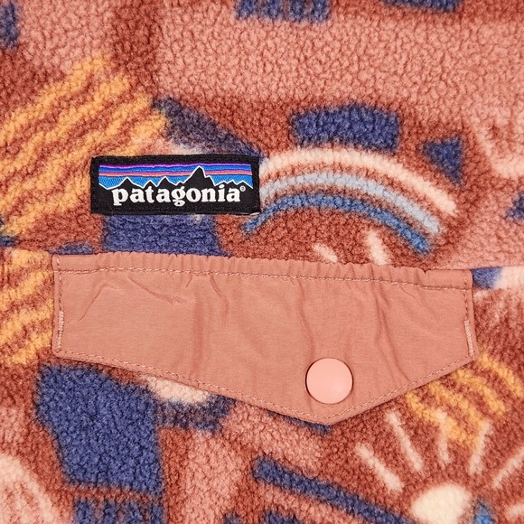 Patagonia Synchilla Fleece Jacket XL Brown Pink Canyon Block Big Sisu Pullover - Picture 4 of 12